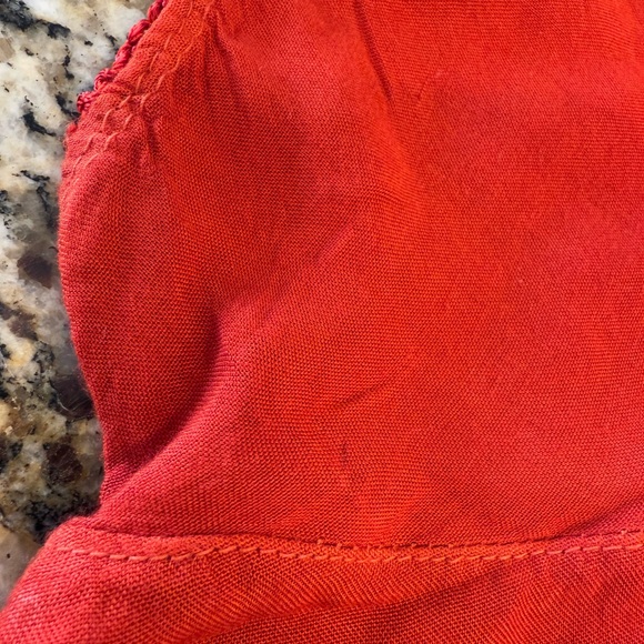 S.R. Fashions red embroidered gauzy midi dress free size - Picture 8 of 13